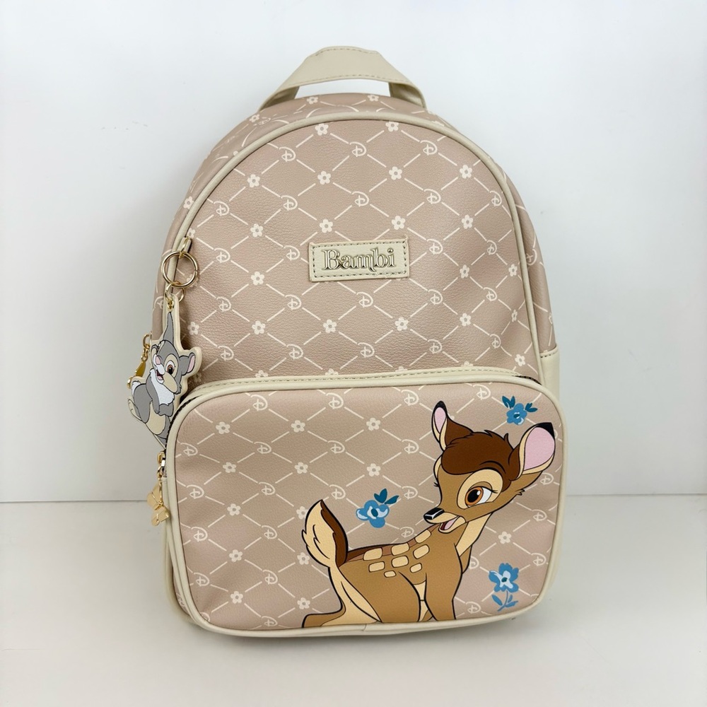 Primark Disney Bambi Cream Tan and Gold Toned Backpack New With Tags